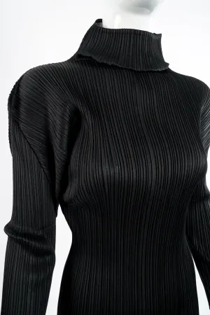 Pleated Turtleneck Top