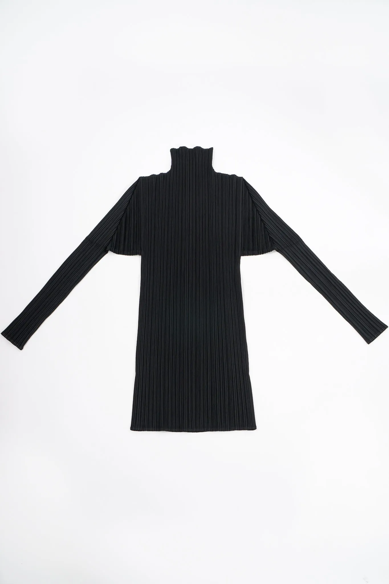 Pleated Turtleneck Top
