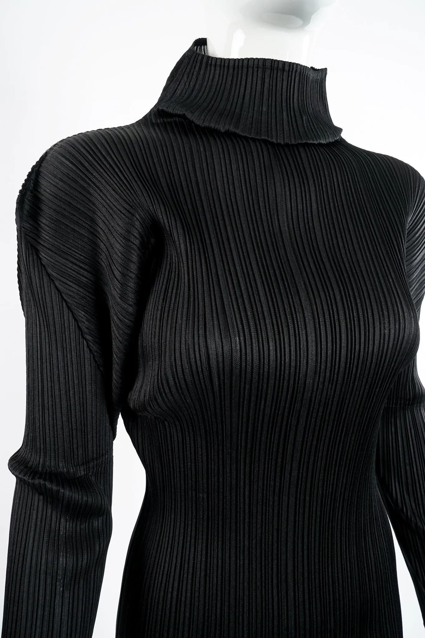 Pleated Turtleneck Top