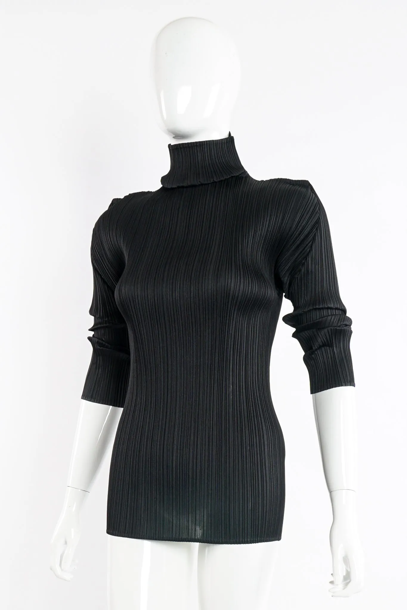 Pleated Turtleneck Top