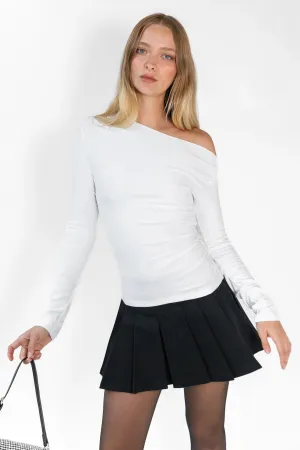 Pleated Twill Mini Skort