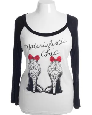 Plus Size Bedazzled Materialistic Chic Tee