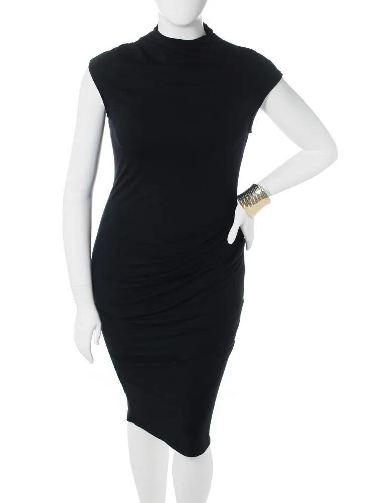 Plus Size City Chic Turtle Neck Sleeveless Dress