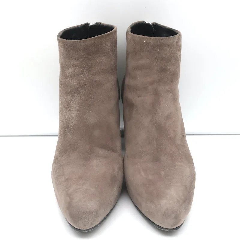 Prada Ankle Boots Taupe Suede Size 35 Hidden Platform Booties