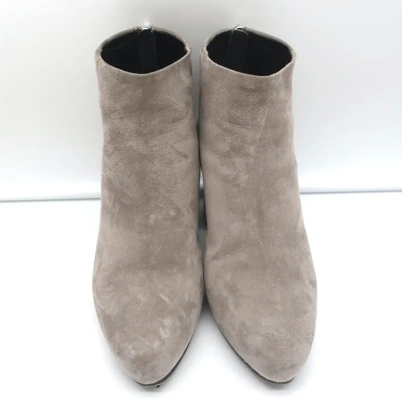Prada Ankle Boots Taupe Suede Size 37 Hidden Platform Booties