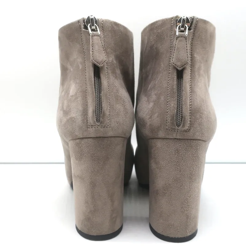 Prada Ankle Boots Taupe Suede Size 37 Hidden Platform Booties