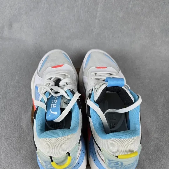 Puma RS- x airbrush junior white red blue and orange men's size 10 sneakers SHOE
