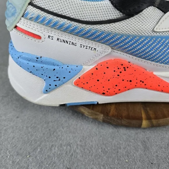 Puma RS- x airbrush junior white red blue and orange men's size 10 sneakers SHOE