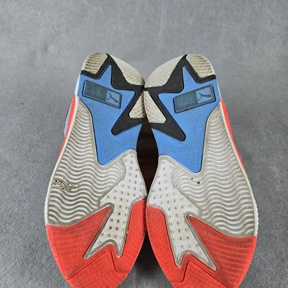 Puma RS- x airbrush junior white red blue and orange men's size 10 sneakers SHOE