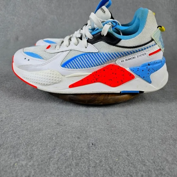 Puma RS- x airbrush junior white red blue and orange men's size 10 sneakers SHOE
