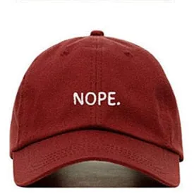 "NOPE" Casquette Baseball Snapback Brodée Noire - URB1™