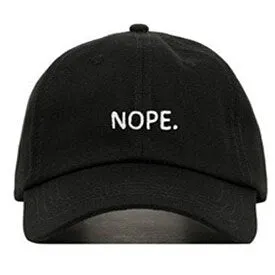 "NOPE" Casquette Baseball Snapback Brodée Noire - URB1™
