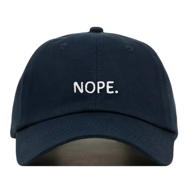 "NOPE" Casquette Baseball Snapback Brodée Noire - URB1™