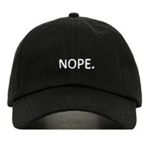 "NOPE" Casquette Baseball Snapback Brodée Noire - URB1™