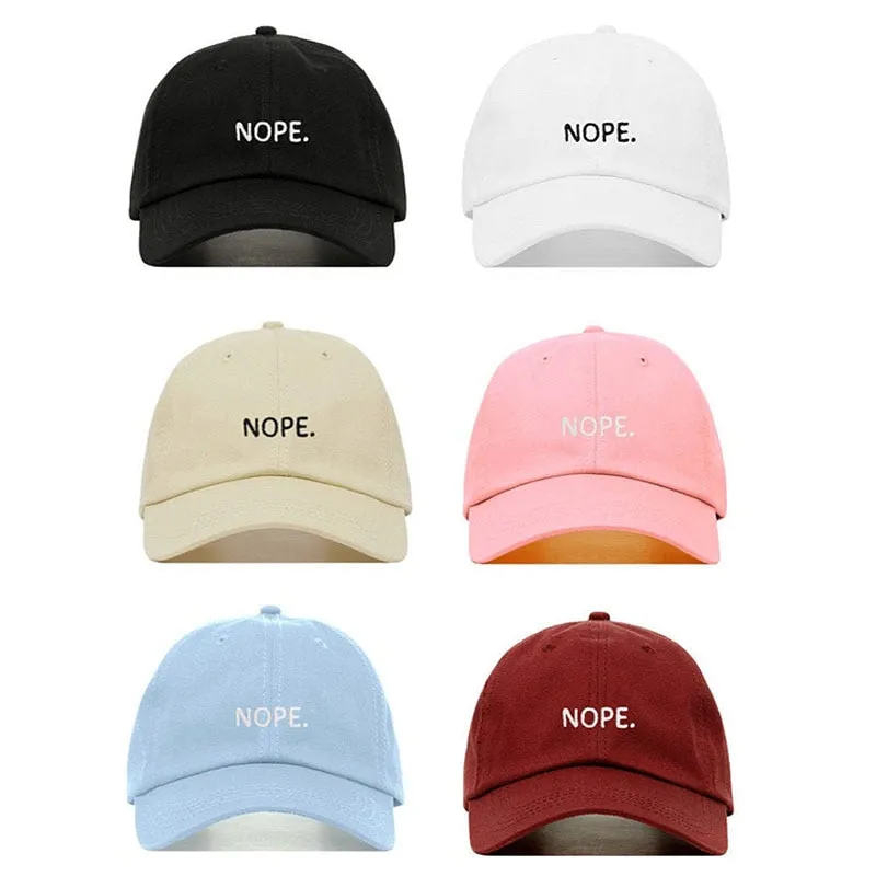 "NOPE" Casquette Baseball Snapback Brodée Noire - URB1™