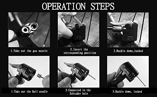 QUXIS Portable Mini Bike Pump Foot Activated with Pressure Gauge for Road