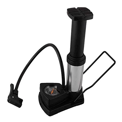 QUXIS Portable Mini Bike Pump Foot Activated with Pressure Gauge for Road