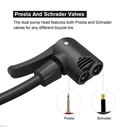 QUXIS Portable Mini Bike Pump Foot Activated with Pressure Gauge for Road