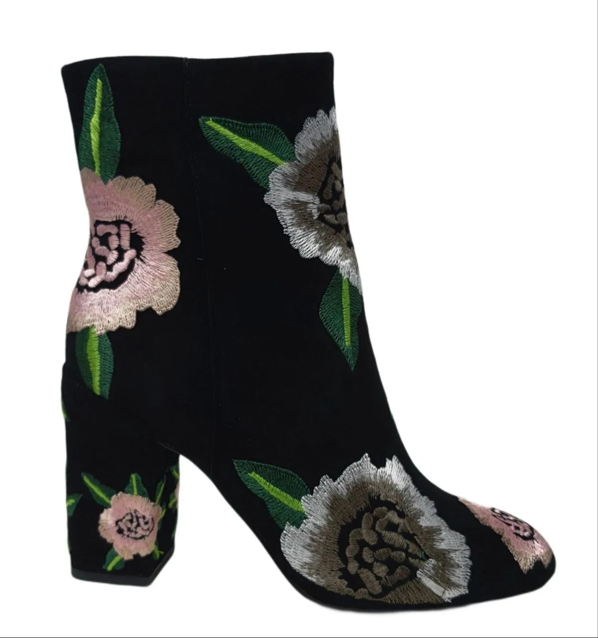 REBECCA MINKOFF Women's Black Floral Bryce Embroi Booties #M9291008 NWB