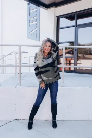 Remington Distressed Sweater - Camo