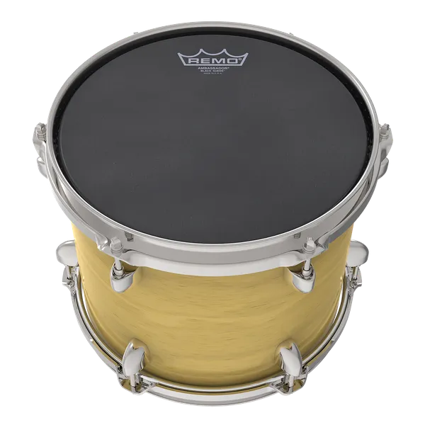 Remo 16" Ambassador Suede Black