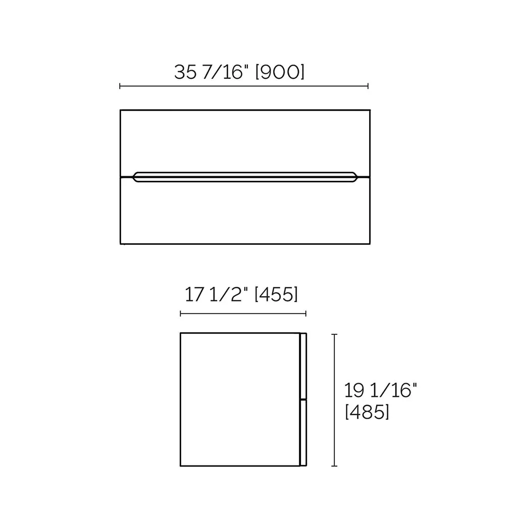 Runway 2 Drawers Bathroom Vanity with Solid Surface Matte Black without Faucet Hole - Wall Mount - 36" Mdf/Matt Warm Grey