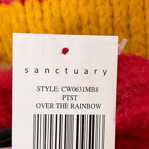 Sanctuary Over the Rainbow Crewneck Pullover Sweater Alpaca Wool size XS NWT