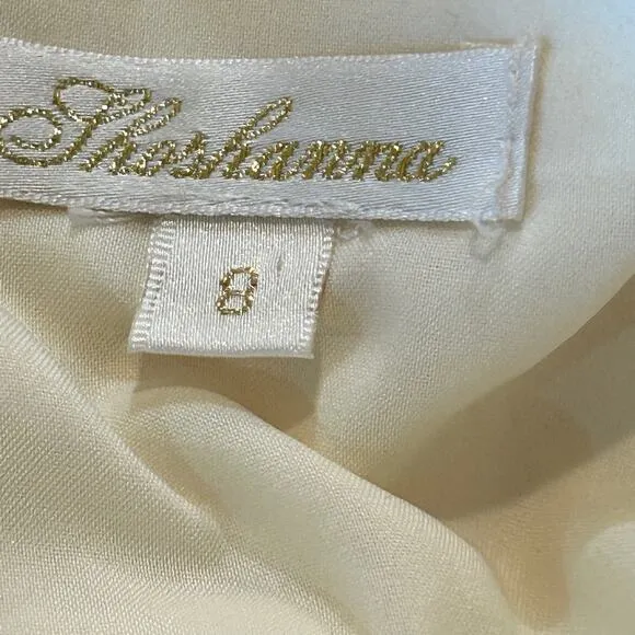Shoshanna Lace Dress Womens Size 8 Cream Midi Floral Glam Coquette Party Twee