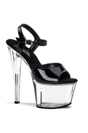 SKY-309 Platform Sandal  | Black Patent