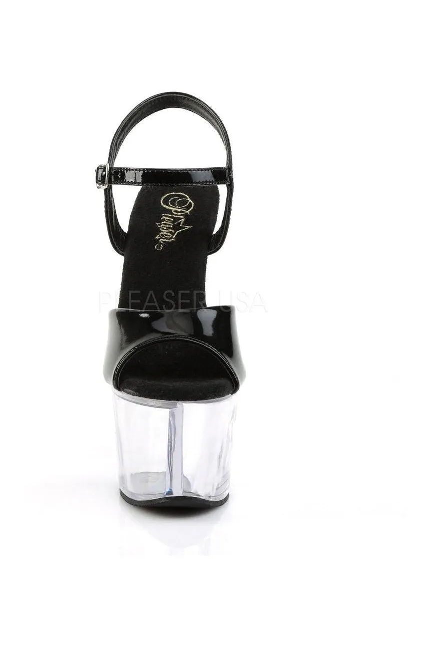SKY-309 Platform Sandal  | Black Patent