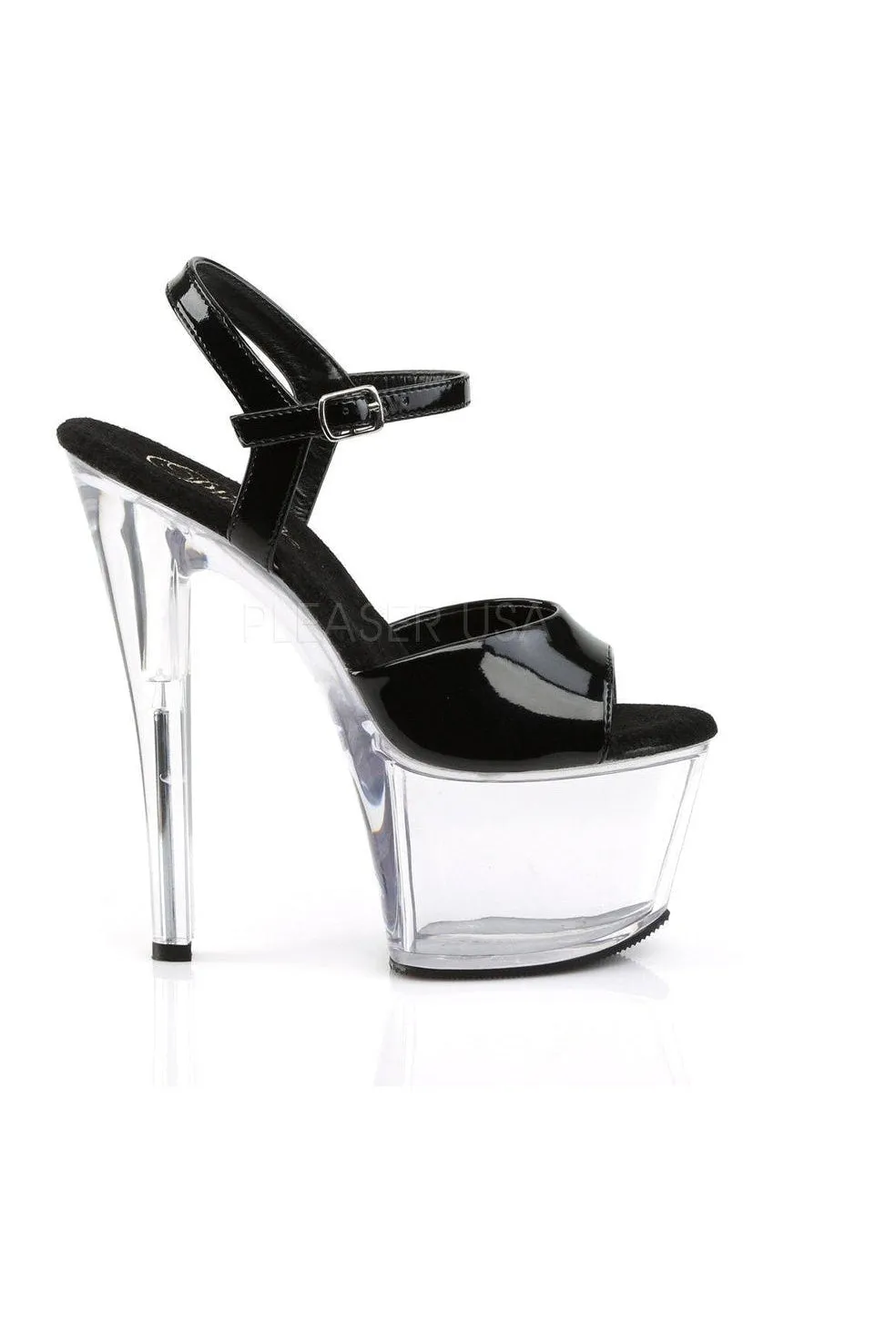 SKY-309 Platform Sandal  | Black Patent
