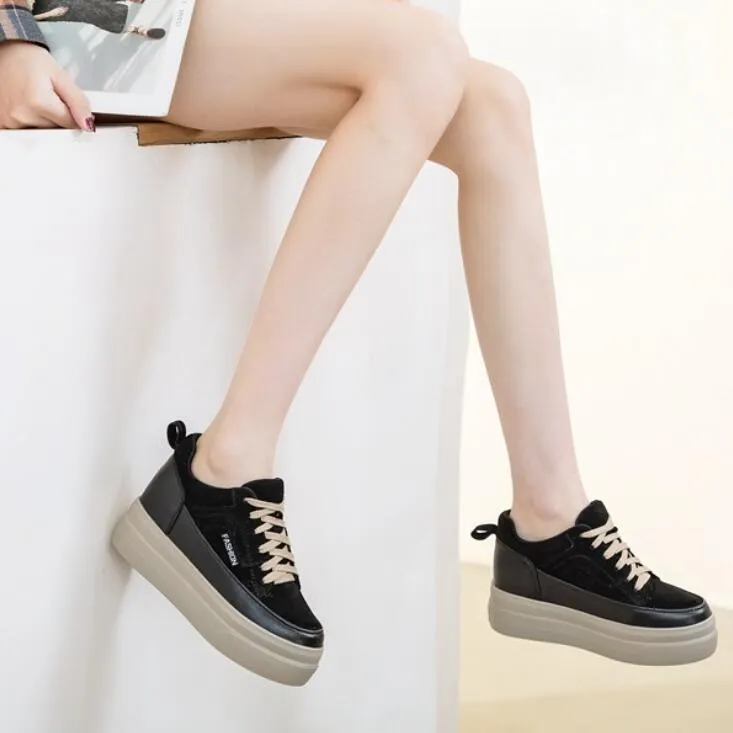 Small Size Thicksole Suede Leather Booties AP109