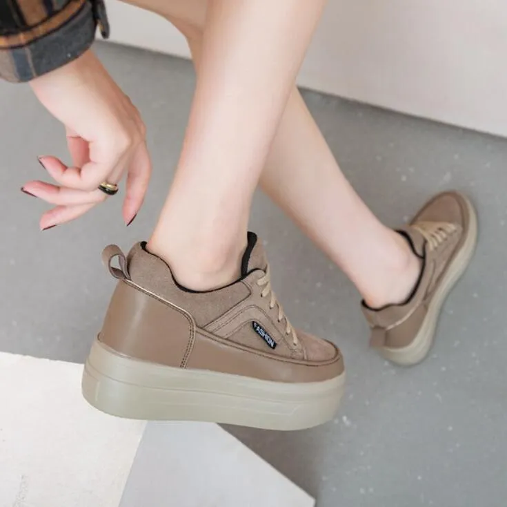 Small Size Thicksole Suede Leather Booties AP109