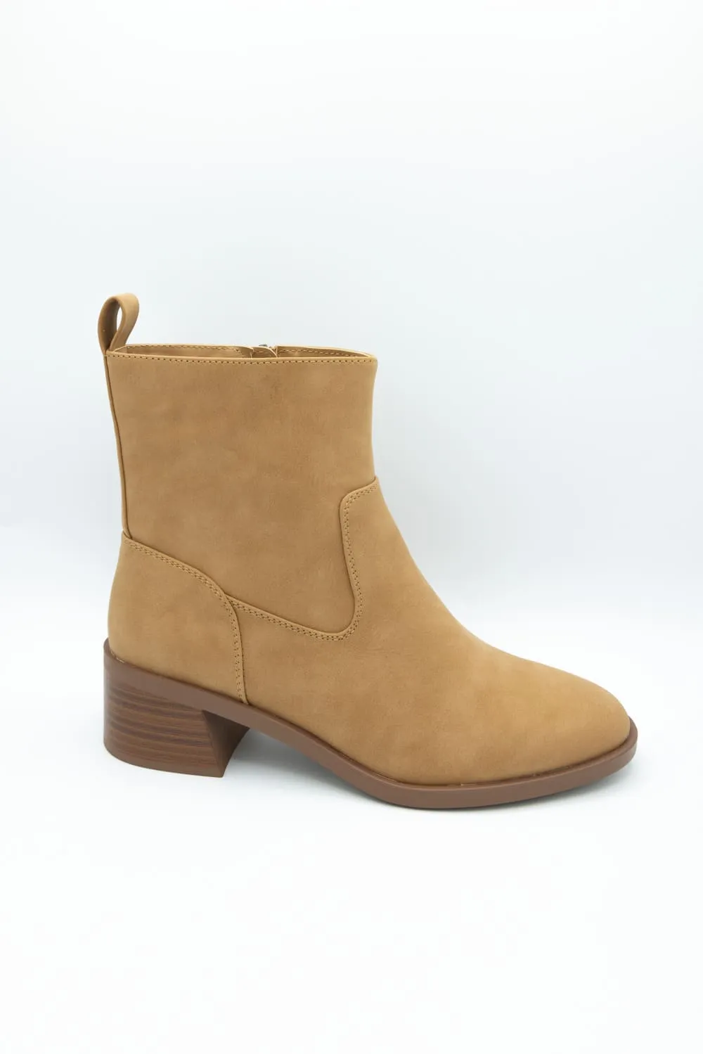 Soda Beaver Block Heel Booties for Women in Coffee | BEAVER-S COFFEE