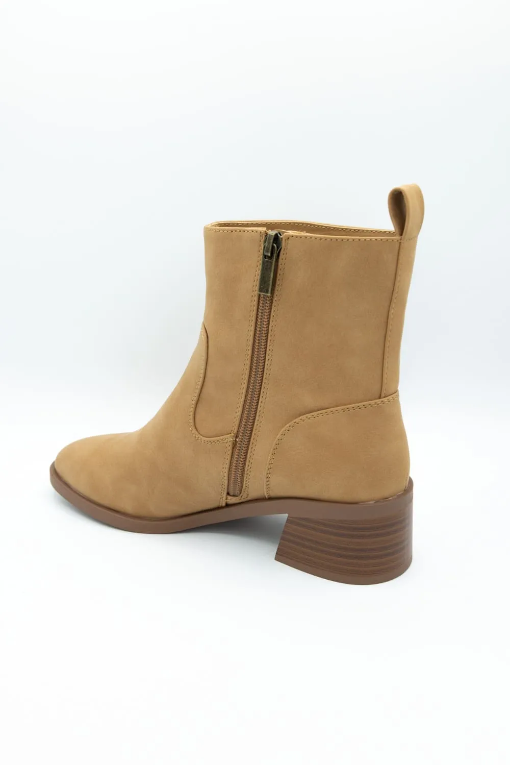 Soda Beaver Block Heel Booties for Women in Coffee | BEAVER-S COFFEE