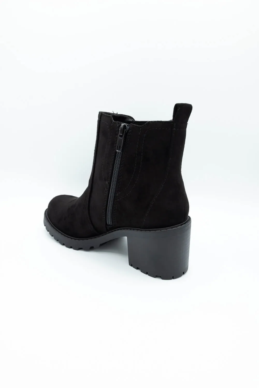 Soda Spirea Lug Booties for Women in Black | SPIREA-S BLACK