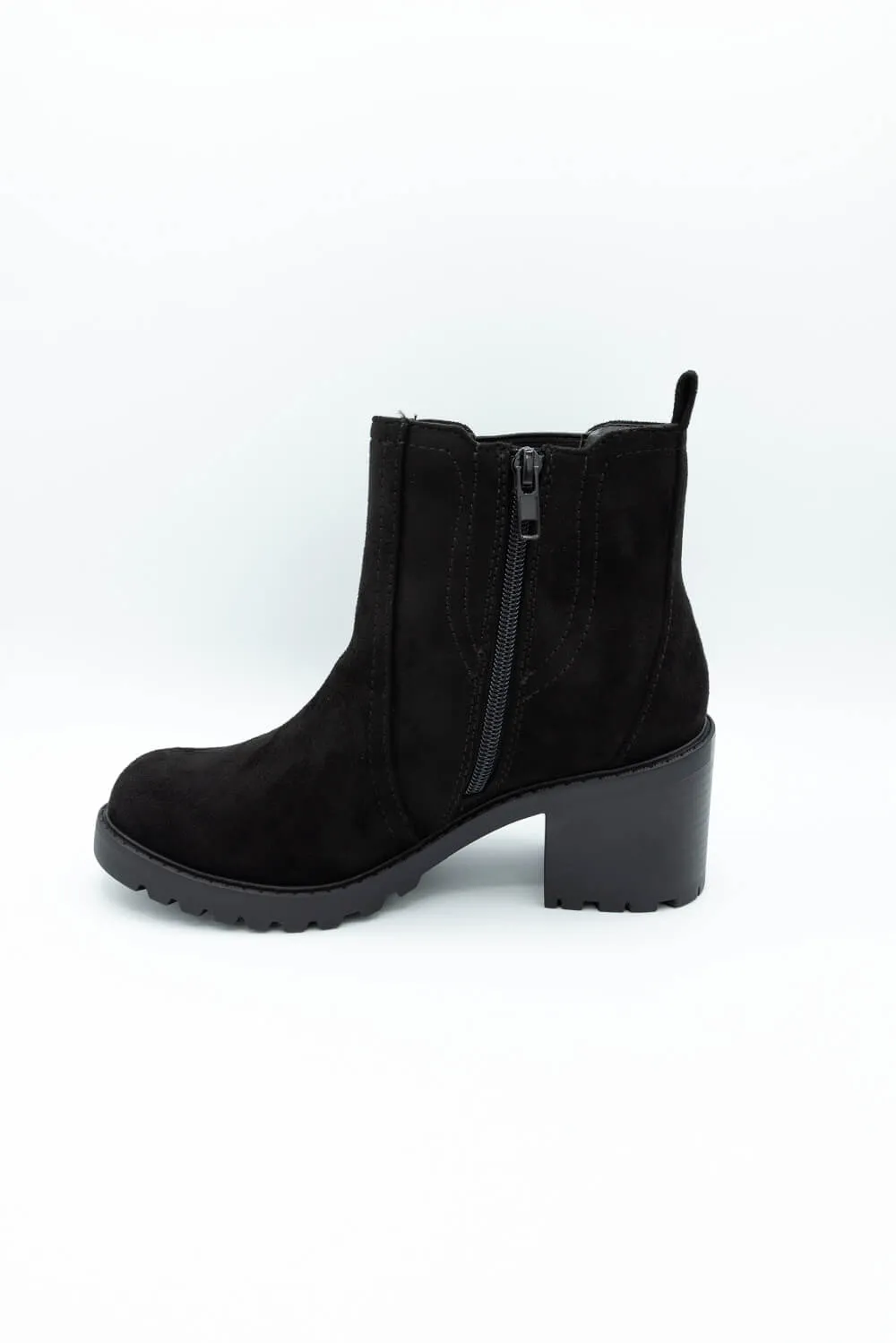 Soda Spirea Lug Booties for Women in Black | SPIREA-S BLACK