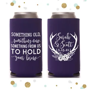 Something Old Something New - Slim 12oz Wedding Can Cooler #101S