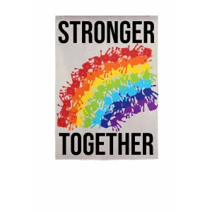 Stronger Together Handprints Garden Suede Flag,14s9795