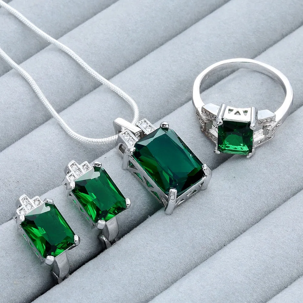 Stylish Pendant Necklace Earrings and Ring
