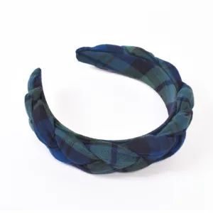 Tartan & Cheer Braided Headband - Evergreen