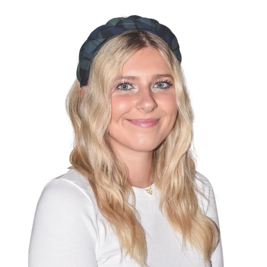 Tartan & Cheer Braided Headband - Evergreen