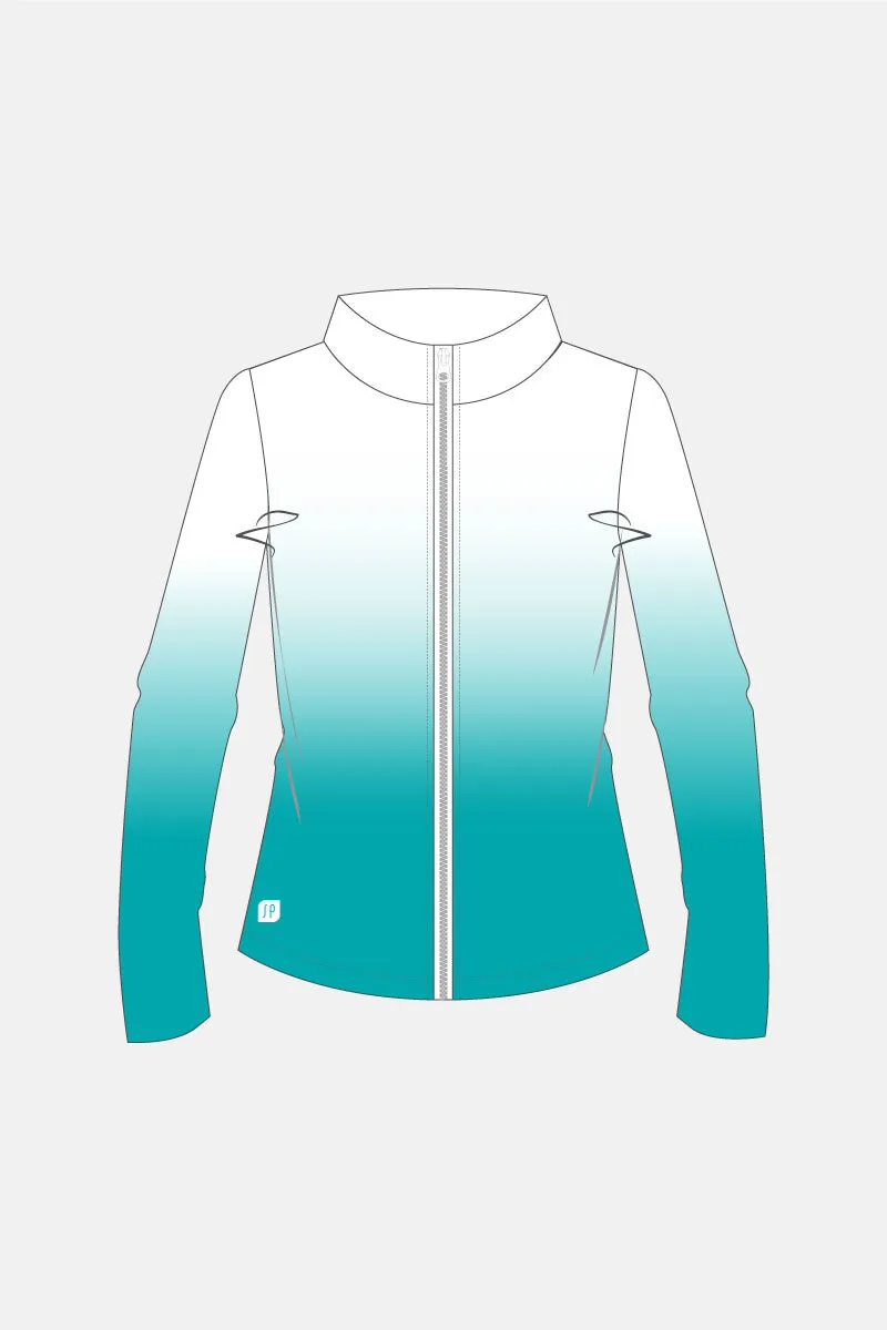 Teal Ombre Warm Up Jacket