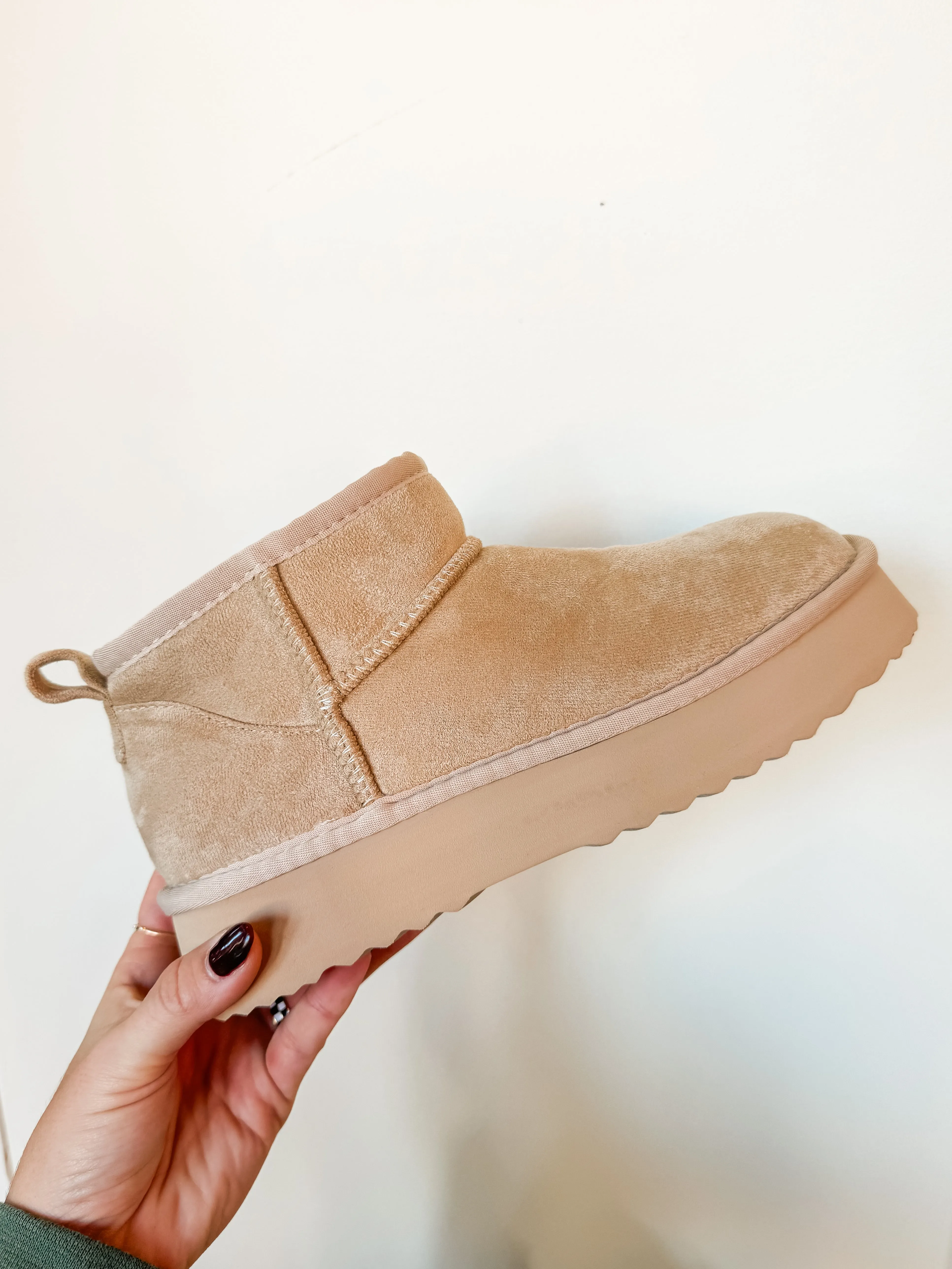 TEDDY MINI PLATFORM BOOTIES-NATURAL