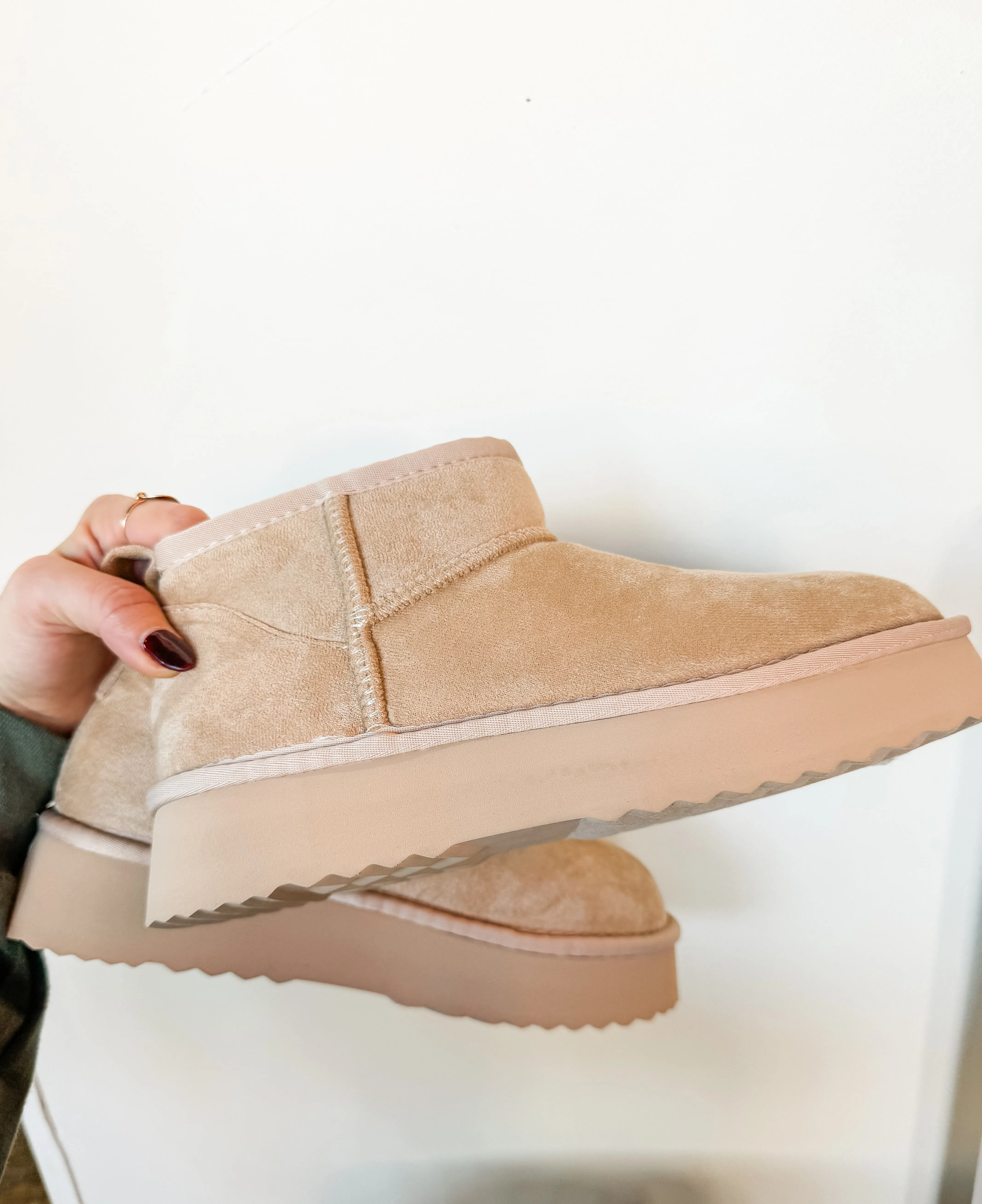 TEDDY MINI PLATFORM BOOTIES-NATURAL