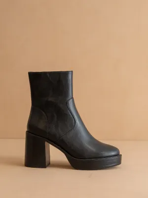 The Alexandra |  Black Platform Ankle Boots