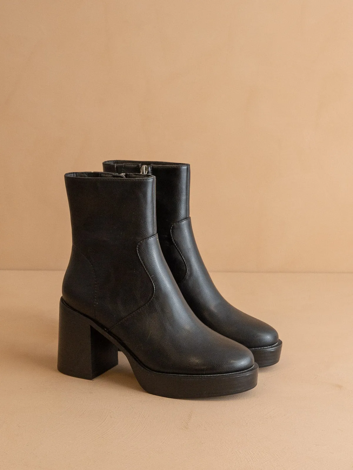 The Alexandra |  Black Platform Ankle Boots