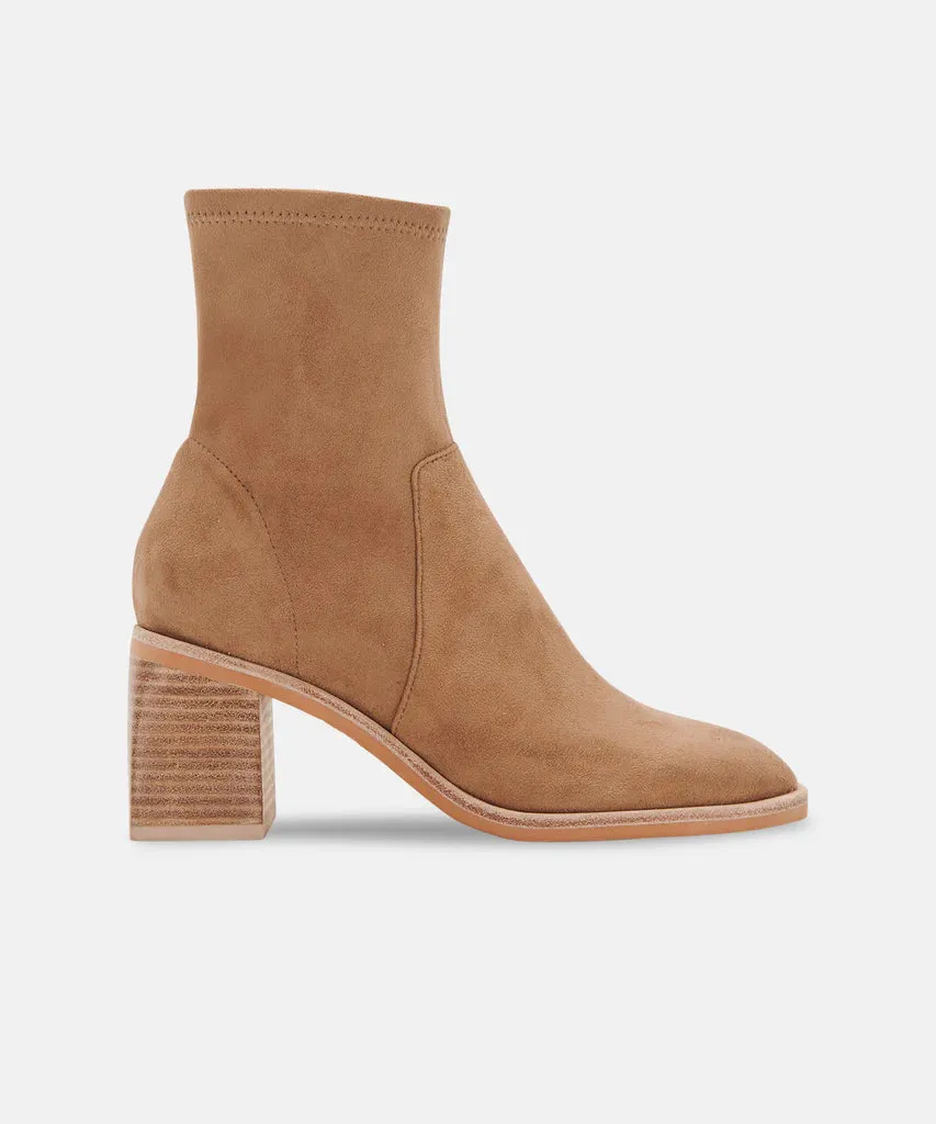 The Indiga Booties by Dolce Vita - Truffle Suede