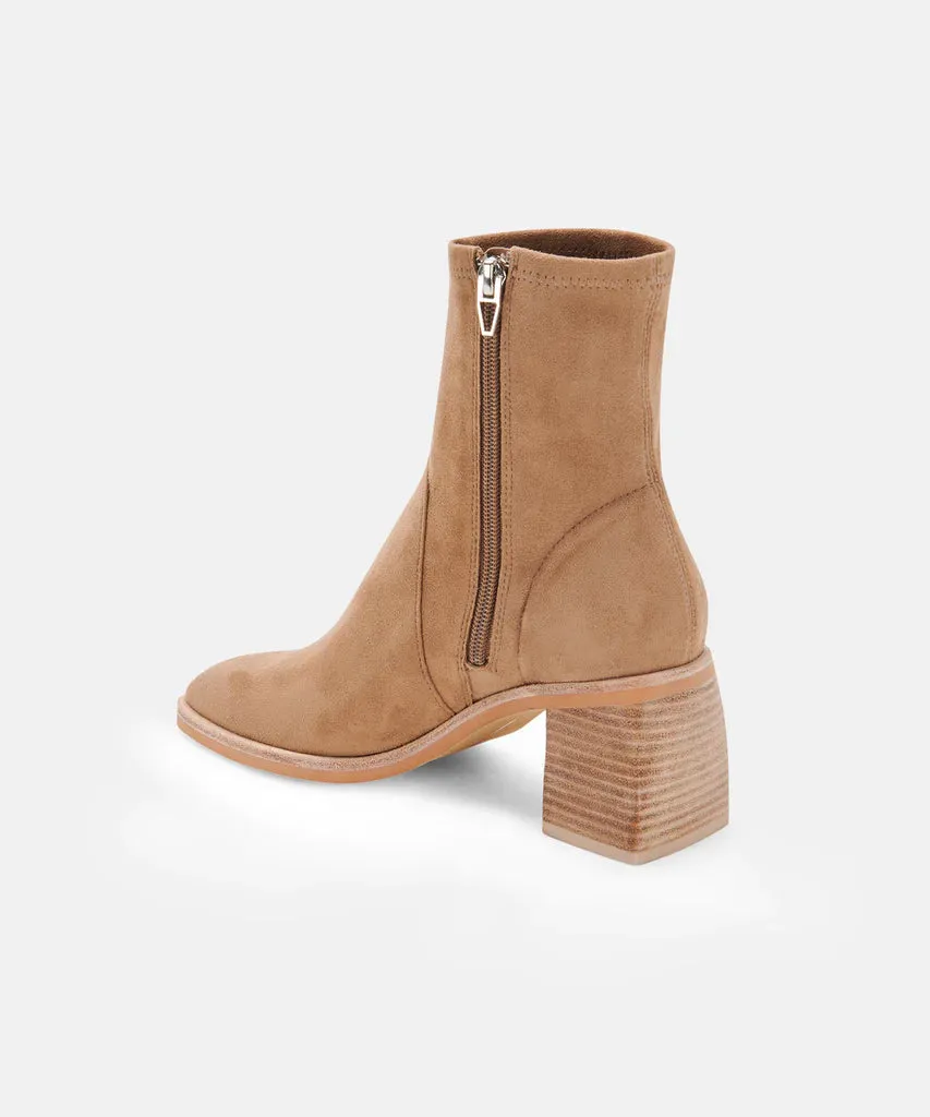 The Indiga Booties by Dolce Vita - Truffle Suede