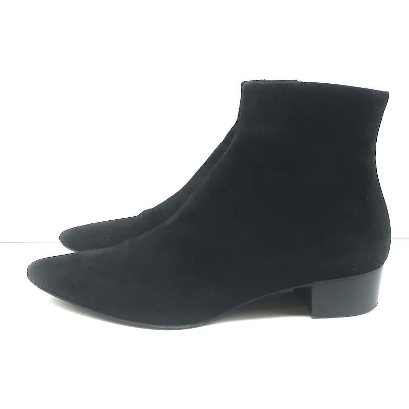 The Row Ambra Ankle Boots Black Suede Size 38 Pointed Toe Booties